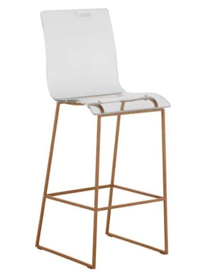 Acrylic and Gold Bar Stool