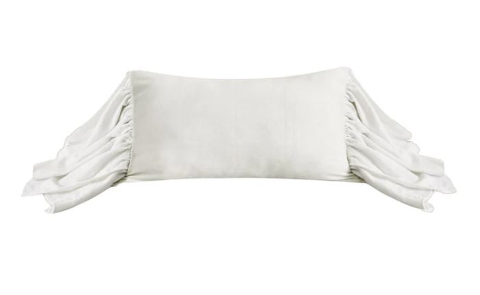 White Ruffled Lumbar Pillow