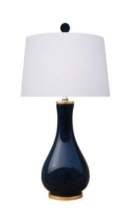 Dark Navy Blue Vase Lamp