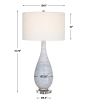 Blue Ribbed Ceramic Lamp