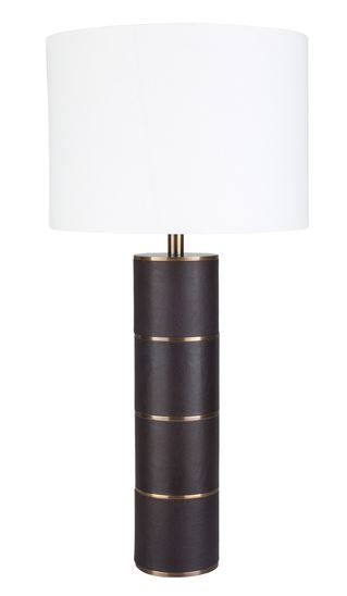 Leather Lamp with Metal Details
