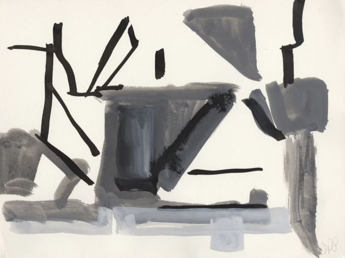Black & Gray Abstract Print