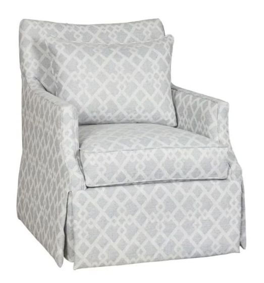 Ivory Track Arm Swivel Chair