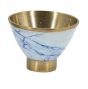 Small Blue Marble & Gold Bowl