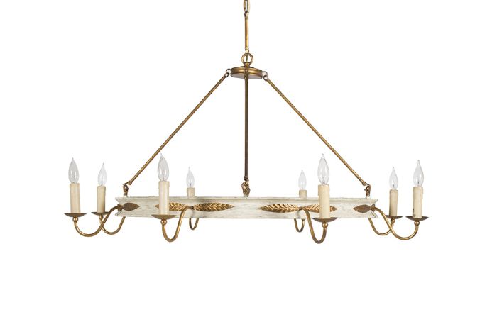 8-Light Round White Chandelier