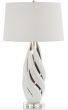 White & Gold Swirl Table Lamp