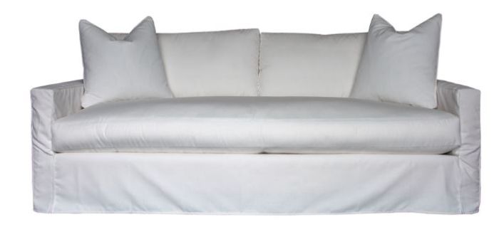 White Slipcovered King Sofa