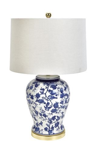 Ceramic Blue and White Jar Lamp