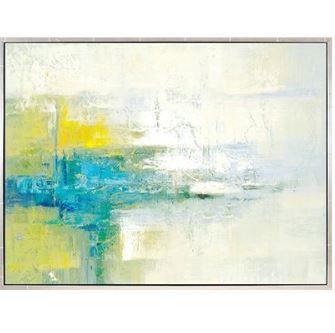 Aqua and Yellow Abstract Art