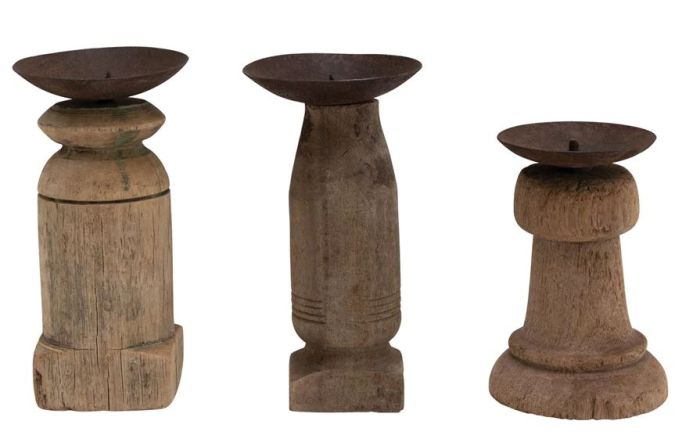 Metal Plate Wood Pillar Holder