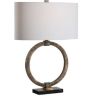 Antiqued Gold Ring Table Lamp
