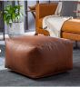 Brown Leather Ottoman