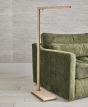 Brass & Travertine Floor Lamp