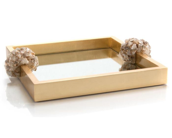Mirror Tray with Quartz Handles