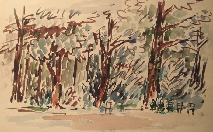 Muted Trees & People Landscape