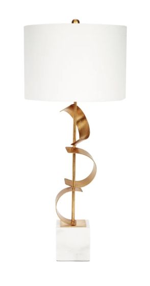 Sculptural Gold Metal Lamp