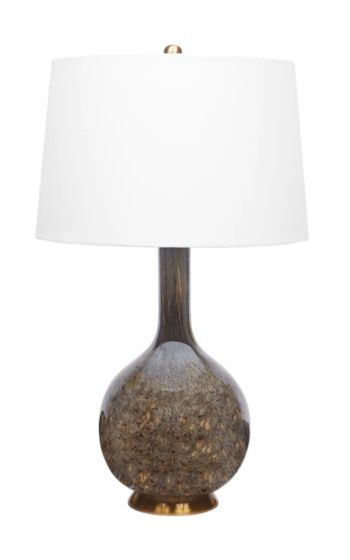 Copper Accented Glass Lamp