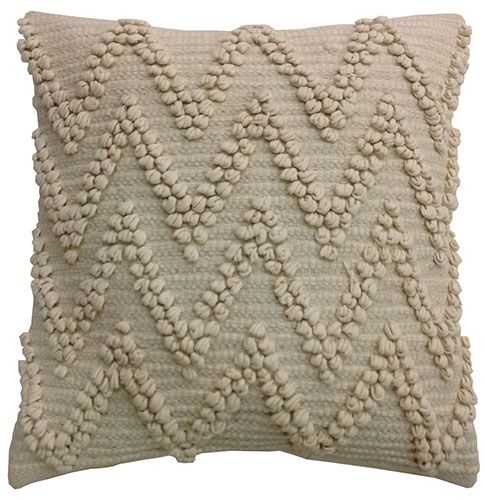Neutral Chevron Textured Pillow