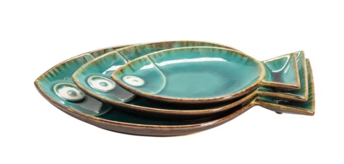 Small Blue Ceramic Fish Tray