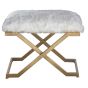 Faux Fur & Gold Small Bench