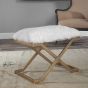 Faux Fur & Gold Small Bench