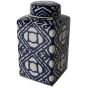 Blue & White Square Lidded Jar