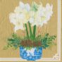 Potted Amaryllis Gold Napkin