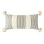 Grey Striped Lumbar Pillow