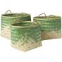 Small Bamboo and Cream Basket