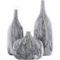 Set of 3 Marble Colored Vases