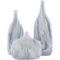 SET/3 Blue Brown & White Vases