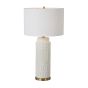 White and Brass Greek Key Lamp