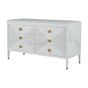 Six Drawer White Ribbed Chest
