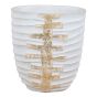 Small White & Gold Ripple Vase