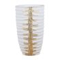 Large White & Gold Ripple Vase
