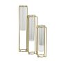 Set of 3 Beaker Glass Vases