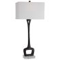Aged Black Cast Iron Table Lamp