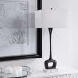 Aged Black Cast Iron Table Lamp