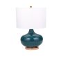 Green Glass Round Table Lamp
