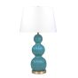 Teal Blue Triple Gourd Lamp