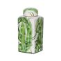 Green and White Lidded Jar