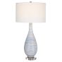 Blue Ribbed Ceramic Lamp