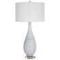 Blue Ribbed Ceramic Lamp