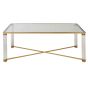 White Pillar Leg Cocktail Table