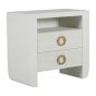 White Raffia Nightstand