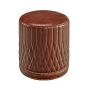Diamond Brown Leather Ottoman