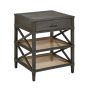 Charcoal & Rattan End Table