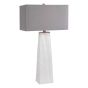 Gloss White Carved Table Lamp