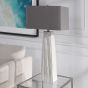 Gloss White Carved Table Lamp