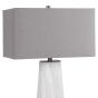 Gloss White Carved Table Lamp